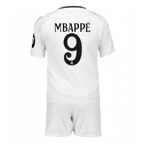 Dětský fotbalový dres Real Madrid Kylian Mbappe #9 2024-25 Domácí Krátký Rukáv (+ trenýrky)